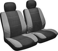 Merton Black/Grey Car Seat Covers & Rubber Boot Mat Set – Universal Fit, Washable