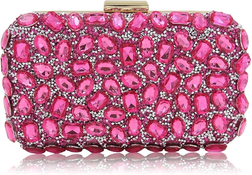 Women’s Sparkly Rhinestone Clutch – Glitter Evening Bag with Crystal Chain Strap