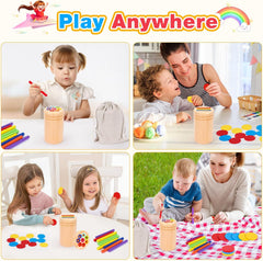Montessori Wooden Color Sorting Toy – Educational Sensory Travel Toy for Ages 1–3