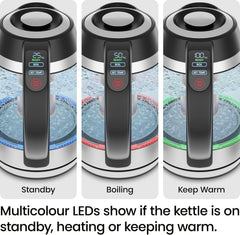Electric Kettle 1.8L 3000W Glass Tea Kettle with Infuser & LED Lights