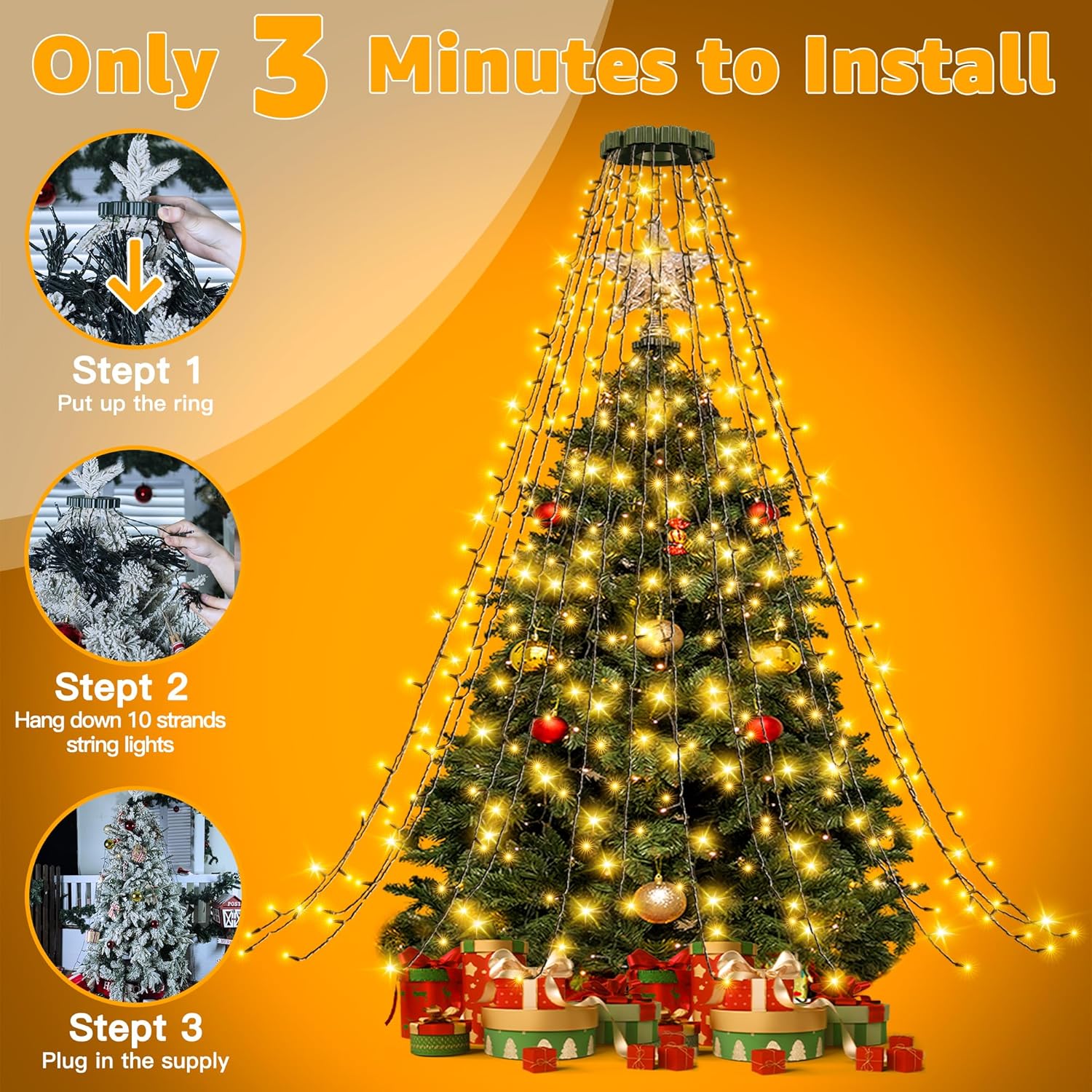 USB powered cascading LED tree lights
