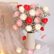 Rose Flower LED String Lights, 9.8ft Battery Operated Fairy Garland for Romantic Home & Event Décor