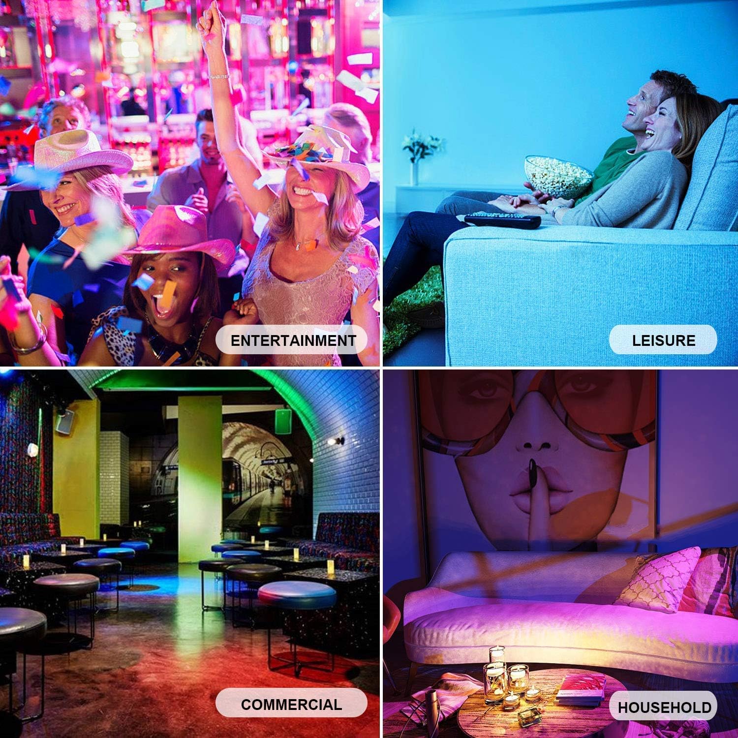 Colour Changing B22 RGBW LED Light Bulb 10W with Remote 2 Pack