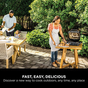 Woodfire Electric BBQ Grill & Smoker – 7-in-1 Outdoor Grill, Air Fryer, Roast, Bake, Dehydrate, Portable, Grey/Black