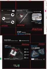 Akitas C10T Turbo Pet Hair Bagless Vacuum Cleaner 850W