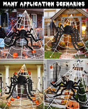 Spider Web Lights Halloween Outdoor 250 LED with Giant 48" Spider