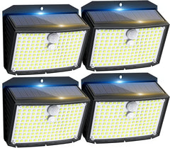 Solar Security Lights, 158 LED Solar Motion Sensor Lights, 3 Modes Solar Lights Outdoor Garden, IP65 Waterproof (4 Pack)