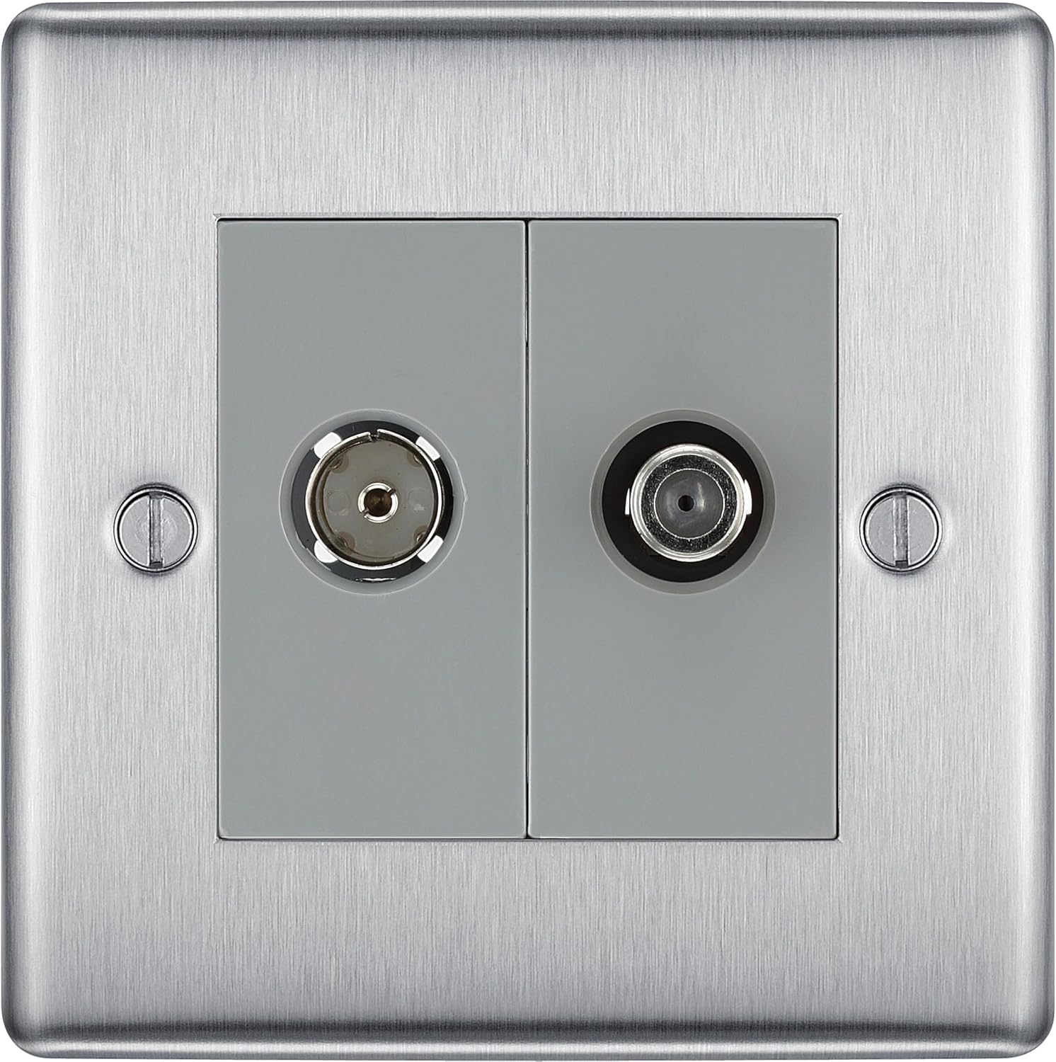 BG Electrical Double Co-Axial and TV/FM Socket