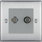 BG Electrical Double Co-Axial and TV/FM Socket