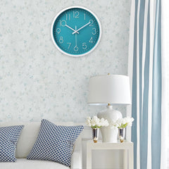 Modern Turquoise Wall Clock – Silent Non-Ticking Quartz Sweep for Home