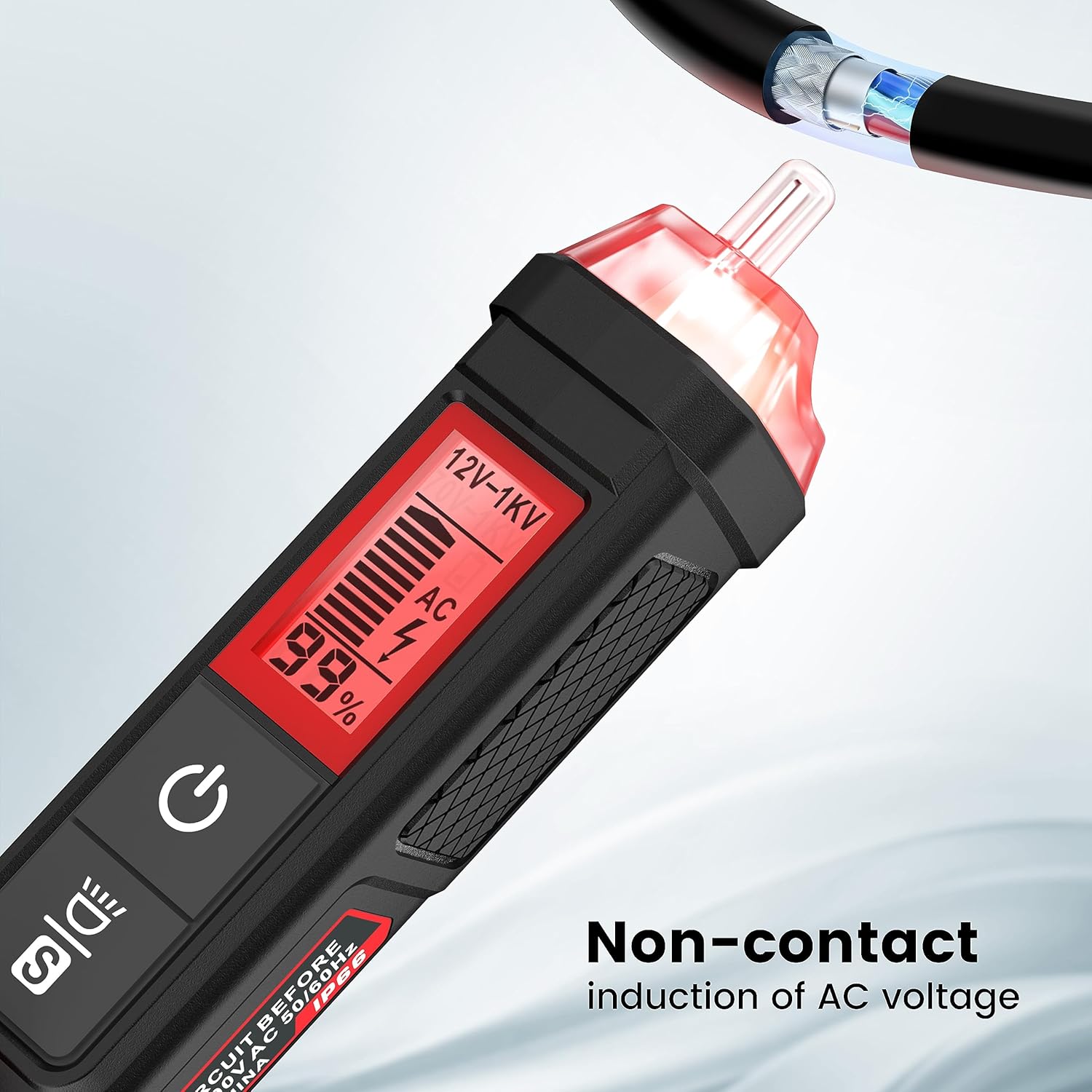 KAIWEETS HT100S Voltage Tester, Dual-Range 12V-1000V/70V 1000V Non-Contact Electric Tester, Sensitivity Electric Compact Pen with NCV, LED Flashlight, Buzzer Alarm, Wire Breakpoint Finder