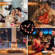 Rose Flower String Lights 3M with 20 LEDs – Battery Powered Fairy Lights for Romantic Decor