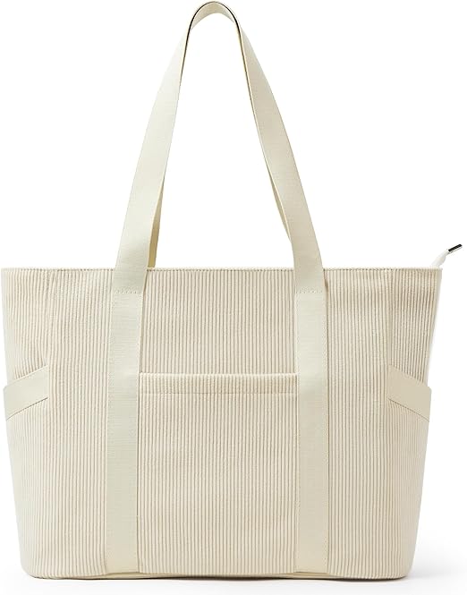 Large Tote Bag with Zipper & 6 Pockets – Fits 16-Inch Laptop, Perfect for Work, School & Travel