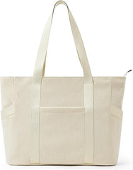 Large Tote Bag with Zipper & 6 Pockets – Fits 16-Inch Laptop, Perfect for Work, School & Travel