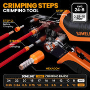 Hexagonal Crimping Pliers Set 0.25-10mm² with Stripper
