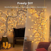 Warm White LED Willow Vine String Lights for Bedroom Wall Décor, Plug-In Twig Tree Fairy Lights for Indoor Home Decoration