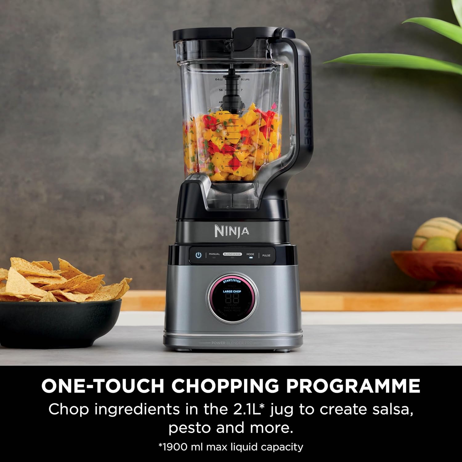 Ninja Detect Power Blender Pro 1200W with 2L Jug – High-Speed Smoothie & Ice Blender for Frozen Drinks and Veg Chopping – Black