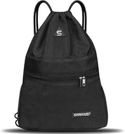Drawstring Gym Sport Bag – Waterproof Zipper Backpack for Travel, School & Hiking