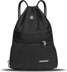 Drawstring Gym Sport Bag – Waterproof Zipper Backpack for Travel, School & Hiking