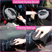 17Pcs Pink Car Cleaning Kit with Storage Box – Wash & Detailing Set for Women