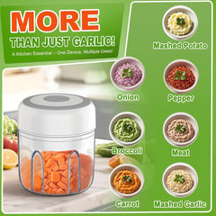 Mini Electric Food Processor & Garlic Chopper – Cordless Veg, Nut & Baby Food Dicer