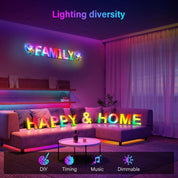 RGB LED Happy New Year Letter Lights USB