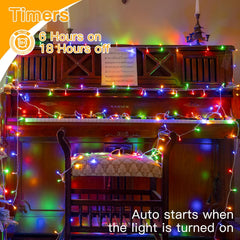 10m Multicoloured 100 LED Battery Operated Fairy Lights – Waterproof