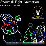 Freestanding snowman & penguin Christmas lights