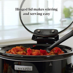 Crockpot Lift & Serve Digital Slow Cooker with Hinged Lid, Programmable Timer, 4.7L Capacity for Up to 5 People – Black