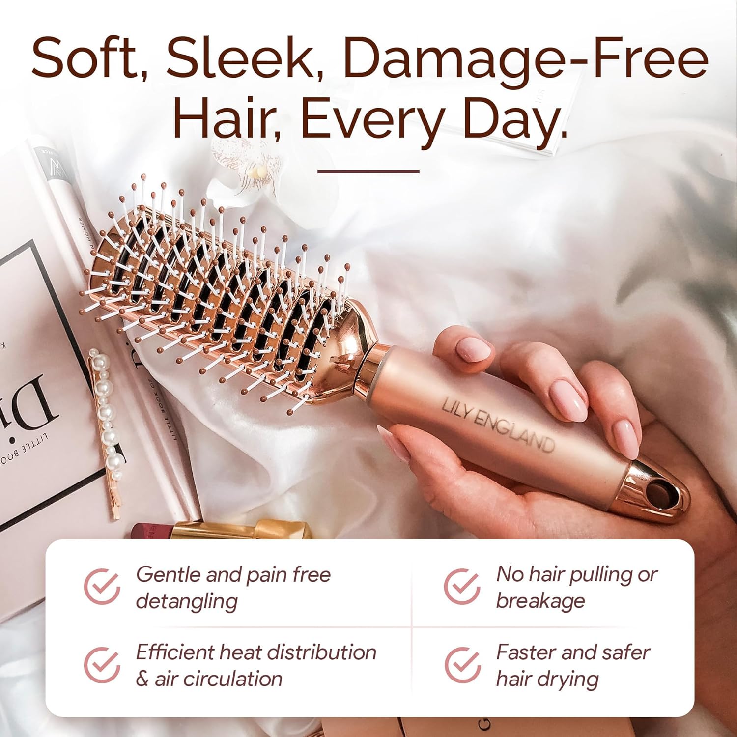 Professional Vented Hair Brush – Detangling Blow Dry Brush for All Hair Types