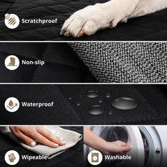 Compact Waterproof Dog Car Seat Cover – Non-Slip, Scratchproof Hammock for Cars