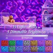 Galaxy Projector with 128 Lighting Modes – Night Light, Bluetooth Speaker & 15 White Noise Ocean Wave Projector Lights, Night Light For Kids, Bedroom Light