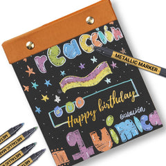 10-Colour Metallic Glitter Marker Pens for Arts & Crafts, Scrapbooks, Cards & Art