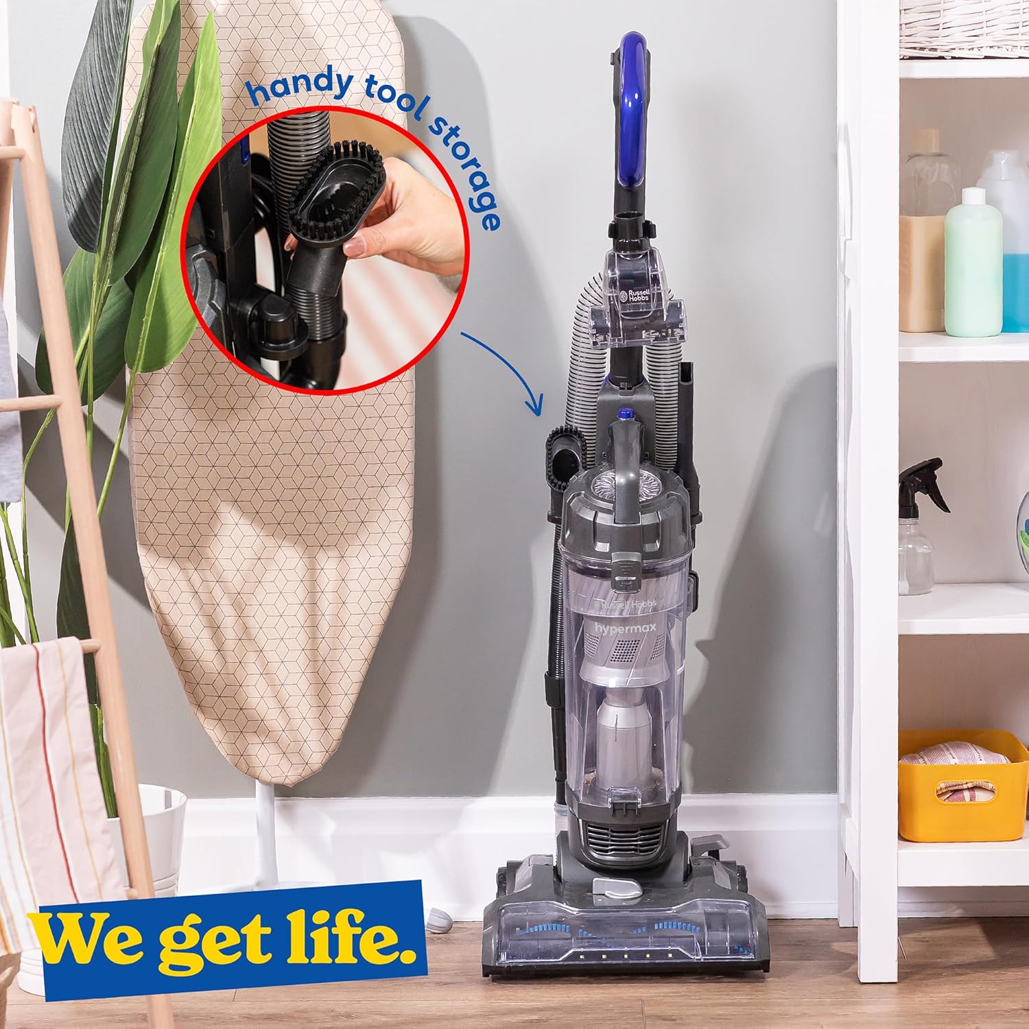 Russell Hobbs Hypermax Upright Vacuum Cleaner Grey & Blue, 700W, 4L Bagless