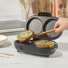 Salter XL Duo Omelette Maker Non-Stick Double Egg Cooker 850W Black