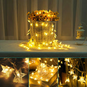 Star Fairy String Lights 6M 40 LED Battery Powered Warm White Decorative Lights for Indoor & Outdoor Use