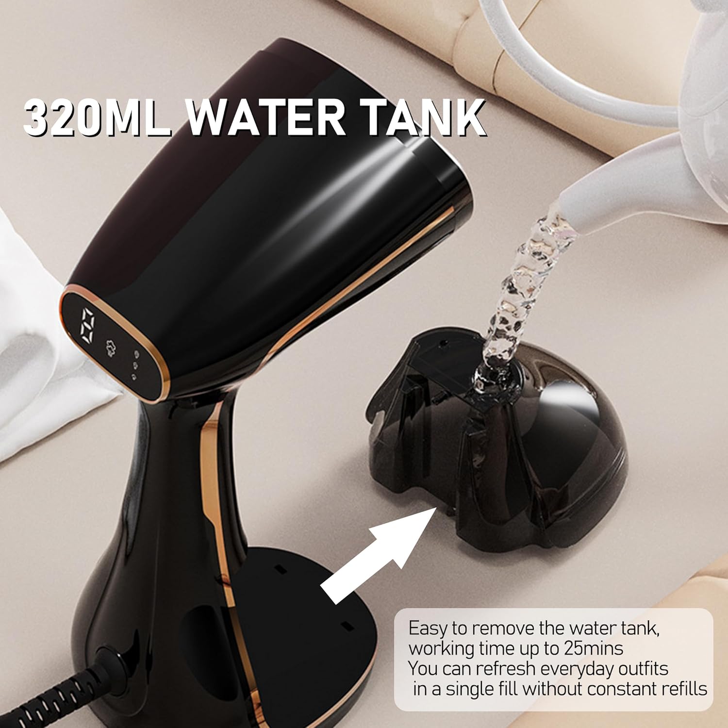 Handheld Clothes Steamer - 320ml Fast Heat-Up