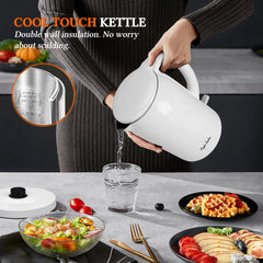 Taylor Swoden 1.5L Electric Kettle – Double Wall Insulated Cordless Kettle, 2200W Fast Boil, Cool Touch, Quiet Boiling, White