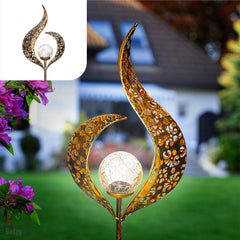 Solar lights outdoor garden - Set of 2 Garden ornaments outdoor as garden lights - moon lights solar garden light - garden solar lights outdoor waterproof