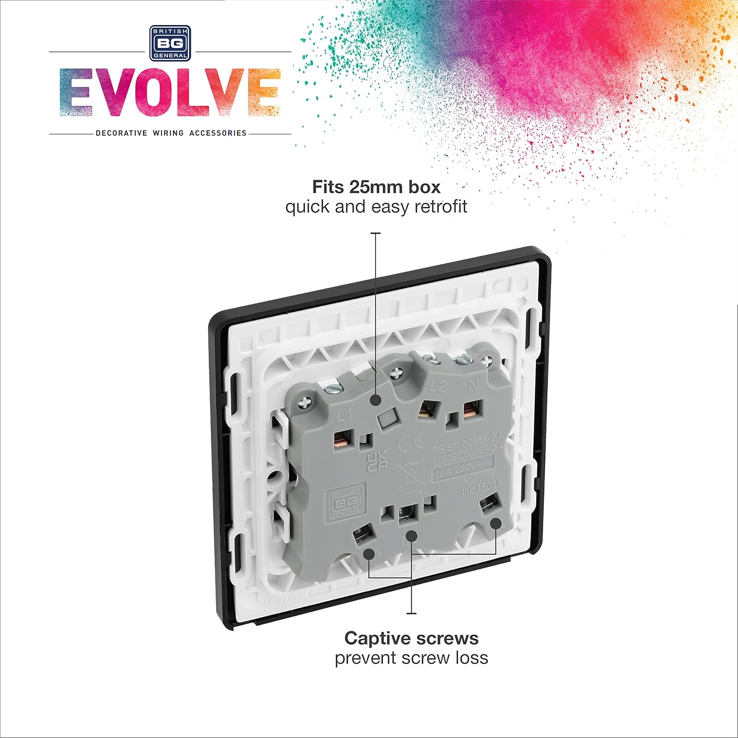 British General Evolve Polished Copper Fan Isolator Switch, 10A, Triple Pole, Rocker