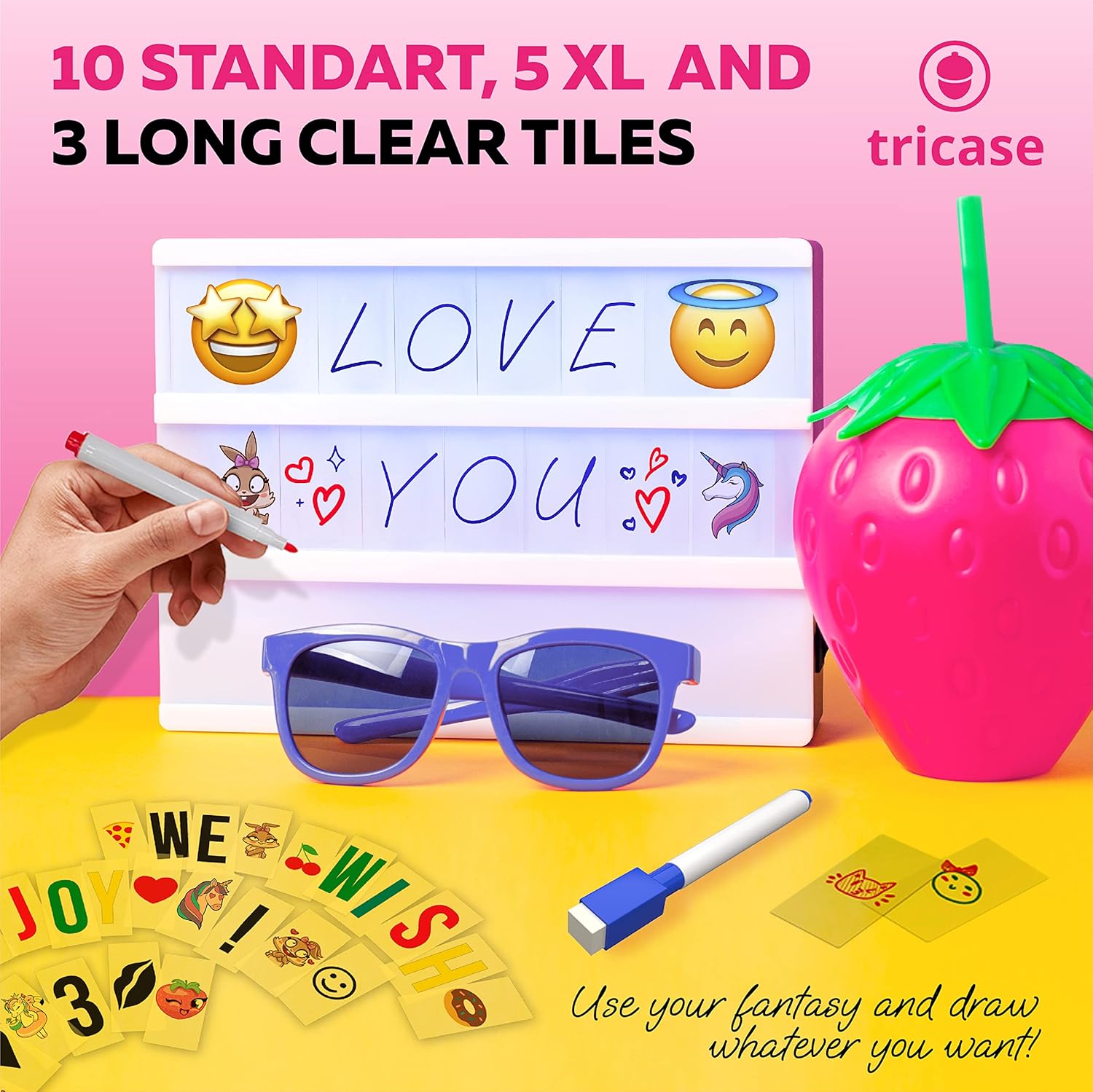 Cinema Light Box with 386 Letters, Emoji & Remote
