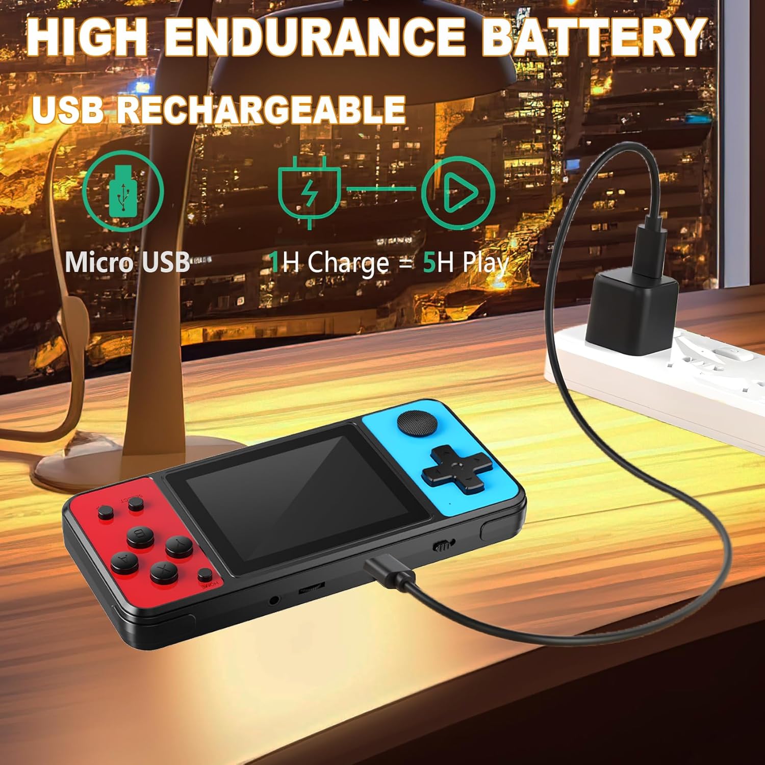 32 Bit Handheld Game Console – 139 Built-in Games, 3.0" IPS Screen, Gift for Kids