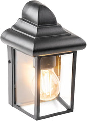 Black Bronze Outdoor Coach Lantern - Vintage Swan Neck Wall Light for Garden & Porch