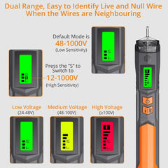 Non Contact Voltage Tester Pen 12-1000V LCD