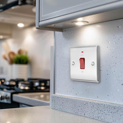 BG Electrical NBS74-01 Switched Cooker Control Unit with a Power Indicator, 45 Amp, Brushed Steel