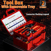 Ferrule Crimping Tool Kit, Hexagon Pliers AWG28-7, 24 Sizes Ferrules(AWG24-8) & Wire Stripper for Electrical Wiring/DIY Terminals | Self-Adjusting Ratchet Crimper - Copper Ferrule Kit
