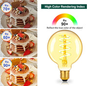 E27 G80 Vintage LED Dimmable Bulbs 2200K Warm White - 3 Pack