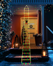 Christmas Ladder Lights 9.9Ft Santa Climbing 338 LED Red & Green Outdoor Decor
