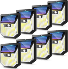 Wide Angle Solar Motion Sensor Lights IP65 Waterproof Outside Solar Powered Flood Lighting for Fence Garden 4PACK