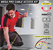 16M Cable Access Rod Kit with 17 Attachments